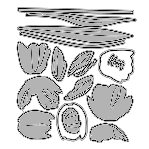 NUOBESTY 2 Blätter Tulpenblumen Stanzform Metall für Diy Scrapbooking und Kartenherstellung Langlebig und Robust für Kreative Bastelprojekte und Fotoalben NUOBESTY 2 Blätter Tulpenblumen Stanzform Metall für Diy Scrapbooking und Kartenherstellung Langlebig und Robust für Kreative Bastelprojekte und Fotoalben von NUOBESTY
