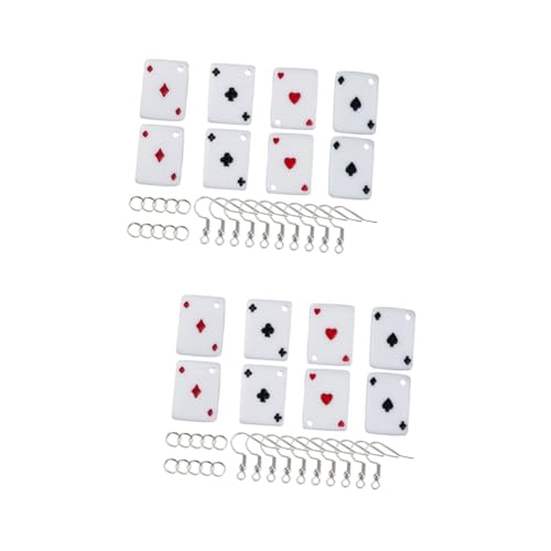 NUOBESTY 2 Kisten Spielkarten-Ohrringe Pokerhandwerk Schlüsselanhänger Kartenspielen Halsketten Hängendes Spielkartenhandwerk schicke Halskette fein schmücken Materialpaket Charme Zubehör von NUOBESTY