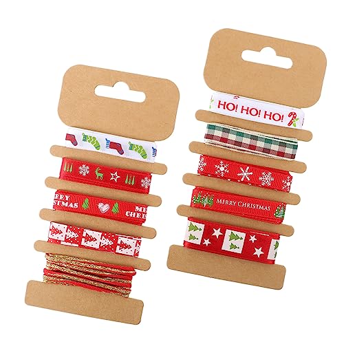 NUOBESTY 2 Packungen Weihnachtsband Schleife trimmen verdrahtetes Band Dekorationen Hutband ribbon schienbeinschoner tape geschenksband farbiges Band Geschenkverpackungsband Polyester NUOBESTY 2 Packungen Weihnachtsband Schleife trimmen verdrahtetes Band Dekorationen Hutband ribbon schienbeinschoner tape geschenksband farbiges Band Geschenkverpackungsband Polyester von NUOBESTY