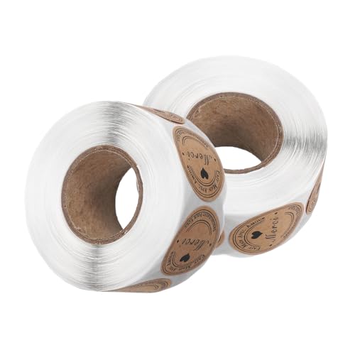 NUOBESTY 2 Rollen Aufkleber Rund Selbstklebende Etiketten für Hochzeiten Partys und Geschäftsanlässe Vintage Kraftpapier pro für Jede Gelegenheit von NUOBESTY