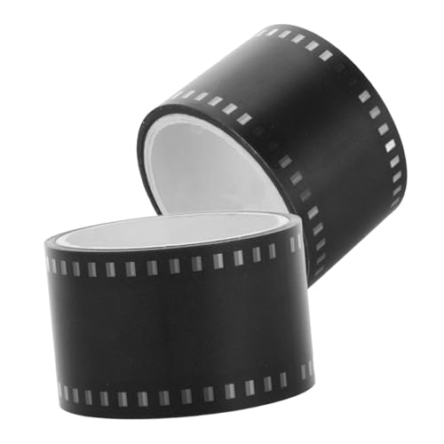 NUOBESTY 2 Rollen Filmstreifen Dekorband DIY Klebeband für Scrapbooking Journaling und Bastelprojekte Vielseitige Anwendung Rückstandsfrei Künstlerischer Vintage Stil von NUOBESTY