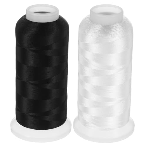 NUOBESTY 2 Rollen Hochwertiges Polyester Garn für Stickmaschinen für Kleidung und Heimprojekte Geeignet für Diverse Stoffe Reißfest und Hochgeschwindigkeitsoptimiert von NUOBESTY