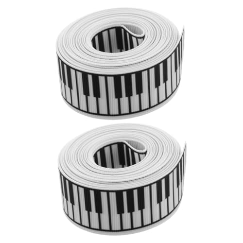 NUOBESTY 2 Rollen Musikhandwerksband Partydekoration Zum Thema Musik Dekoratives Band Wickelband Musikband Diy-band Basteln Verpackungsband Festliches Band Polyester von NUOBESTY