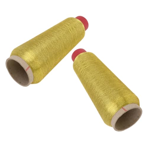 NUOBESTY 2 Rollen Nähmaschinen Stickgarn Nähmaschinen Garn Set Reflektierendes Metallisches Glitzer Floss Bastel Nähzubehör Nähmaschinen Garnhalter Goldkordel Polyester Golden NUOBESTY 2 Rollen Nähmaschinen Stickgarn Nähmaschinen Garn Set Reflektierendes Metallisches Glitzer Floss Bastel Nähzubehör Nähmaschinen Garnhalter Goldkordel Polyester Golden von NUOBESTY