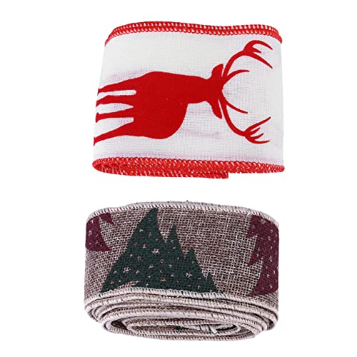 NUOBESTY 2 Rollen Weihnachten bedrucktes Band Schleife Weihnachtsbänder Bänder zum Verpacken Dekoration geschenkband weihnachtsband weihnachtssteen DIY-Bänder einzigartiges DIY-Band Leinen- NUOBESTY 2 Rollen Weihnachten bedrucktes Band Schleife Weihnachtsbänder Bänder zum Verpacken Dekoration geschenkband weihnachtsband weihnachtssteen DIY-Bänder einzigartiges DIY-Band Leinen- von NUOBESTY