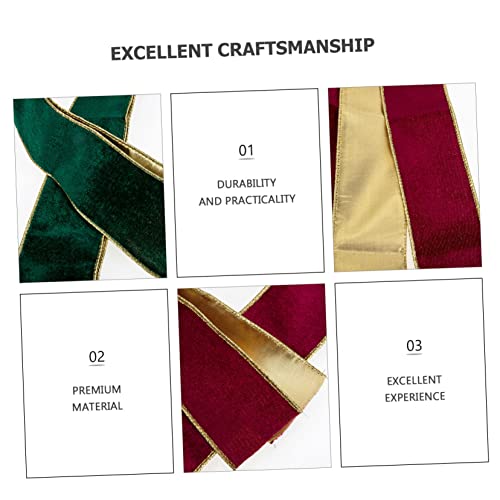 NUOBESTY 2 Rollen Weihnachtsband Samt Geschenkband Rot Grün zum Basteln Geschenkverpackung Weihnachtsbaum Dekoration DIY Schleifenband Festliche Geschenkverzierung von NUOBESTY