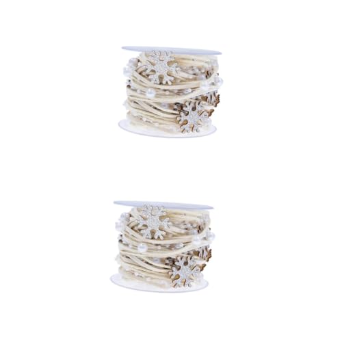 NUOBESTY 2 Rollen Weihnachtsband Spitzenband Netz Sackleinen Drahtband Bänder Hellblaues Satinband Stern Weihnachtsband Neonband Lametta 20% Polyester &Amp; 40% Kunststoff von NUOBESTY