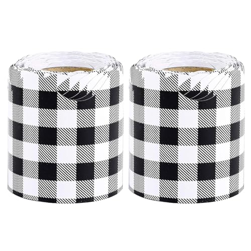 NUOBESTY 2 Rollen gewellte Pinnwandränder: Schwarz-weiß karierte Klassenzimmerränder für Pinnwandwände im Klassenzimmer NUOBESTY 2 Rollen gewellte Pinnwandränder: Schwarz-weiß karierte Klassenzimmerränder für Pinnwandwände im Klassenzimmer von NUOBESTY