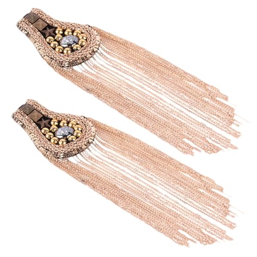 NUOBESTY 2 STÜCK Modische Schulterklappen mit Quasten Dekorative Epauletten Broschen für Anzug Blazer Kostümparty und Alltagslook Goldfarbene Fransen mit Sicherem Anstecker Vielseitig NUOBESTY 2 STÜCK Modische Schulterklappen mit Quasten Dekorative Epauletten Broschen für Anzug Blazer Kostümparty und Alltagslook Goldfarbene Fransen mit Sicherem Anstecker Vielseitig von NUOBESTY