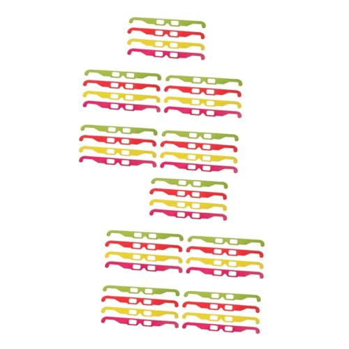 NUOBESTY 2 Sätze Brille Aus Karton Für Filme Und Spiele Anaglyphenbrille Rot Gelb Grün Und Für Kino Zuhause Und Veranstaltungen 20 Stück * 2 von NUOBESTY
