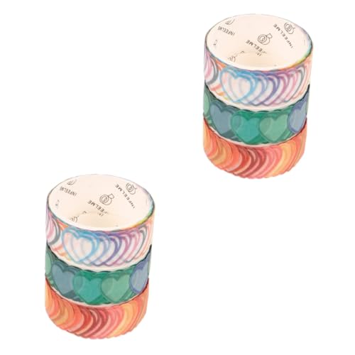 NUOBESTY 2 Sätze Dekoratives Washi Tape Für Diy Scrapbooking Kreative Handwerksbänder Für Tagebuch Geschenkpapiere Und Bastelprojekte Umweltfreundliches Handreißbares 3 Rollen * 2 von NUOBESTY