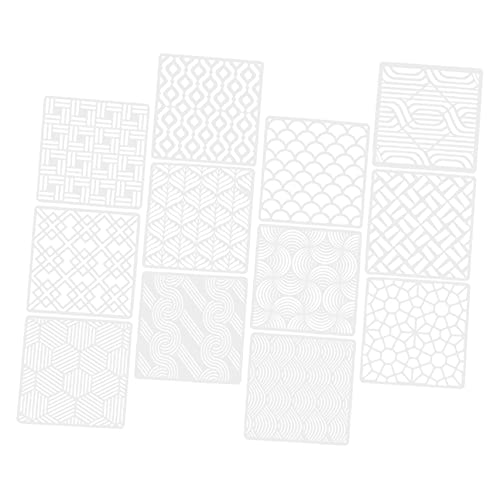 NUOBESTY 2 Sätze Geometrische Vorlage Malvorlagen Geometrie-schablone Wand Geometrie-zeichnungsschablonen Bastelzubehör Zum Selbermachen Malschablonen Plastik Weiß 12 Stück * 2 von NUOBESTY