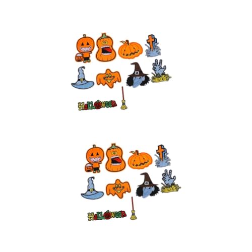 NUOBESTY 2 Sätze Halloween Bestickter Stoffaufnäher Halloween Costume Halloween Kleidung Kette Halloween-patches Gestickte Aufnäher Halloween-tuch Stoff-polyester-vliesstoff 10 Stück * 2 von NUOBESTY