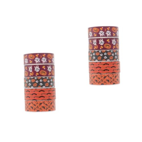 NUOBESTY 2 Sätze Halloween-washi-tape Geschenkband Halloween Halloween-dekoration Halloween Sticker Zubehör Szene Aufkleber Dekoratives Wickelband Dekoratives Papierband 5 Rollen * 2 von NUOBESTY