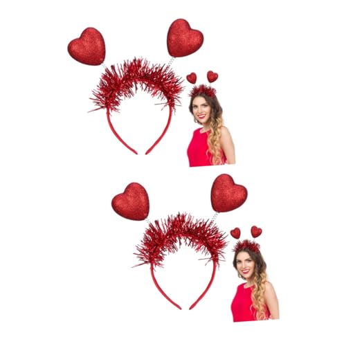 NUOBESTY 2 Sätze Herz Stirnbänder Für Valentinstag Lustige Haarreifen Für Partys Cosplay Und Hochzeiten Bequem Vielseitig Glitzernde Herz Accessoires 2 Stücke * 2 von NUOBESTY