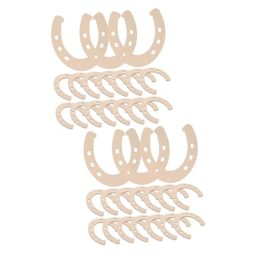 NUOBESTY 2 Sätze Holzscheiben Pferdehufe Diy Bastelmaterialien Unvollendete Holz Ausschnitte Für Kreative Dekorationen Und Handarbeiten 24 Stück * 2 von NUOBESTY