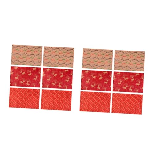 NUOBESTY 2 Sätze Kraft-geschenkpapier Weihnachtsverpackungspapier Geschenkpapier Für Paketpapier Packpapier Verpackungspapier Für Weihnachtsgeschenke Weihnachtspaket Papier 6 Stück * 2 von NUOBESTY