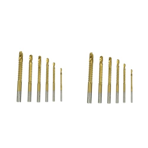 NUOBESTY 2 Sätze Langweilig Schnecke Zubehör Beschichtet Planke Schlüssel Spiralbohrer Hochgeschwindigkeitsbohrer Golden 6 Stücke * 2 von NUOBESTY