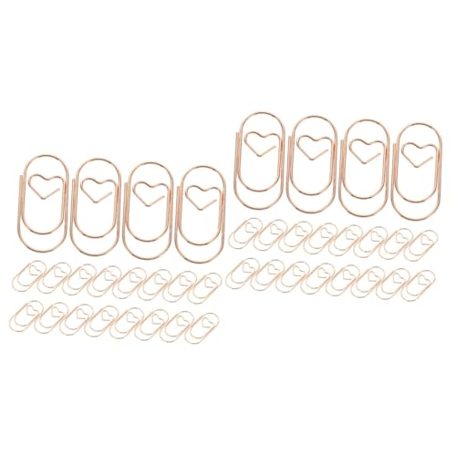 NUOBESTY 2 Sätze Metall Bookmarks Und Büroklammern Herzform Praktische Klammern Für Dokumente Lesezeichen Karten Für Bürobedarf Und Diy Projekte 20 Stück * 2 von NUOBESTY