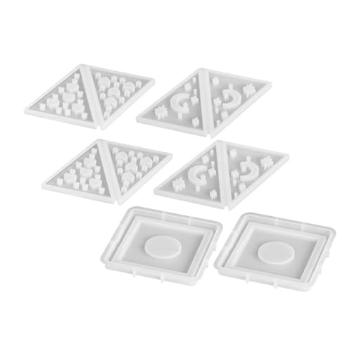NUOBESTY 2 Sätze Pyramid Kerzenhalter Silikonformen Diy Teelichthalter Mond Stern und für Epoxidharz Basteln Hochzeitsdekoration und Heimdekoration von NUOBESTY