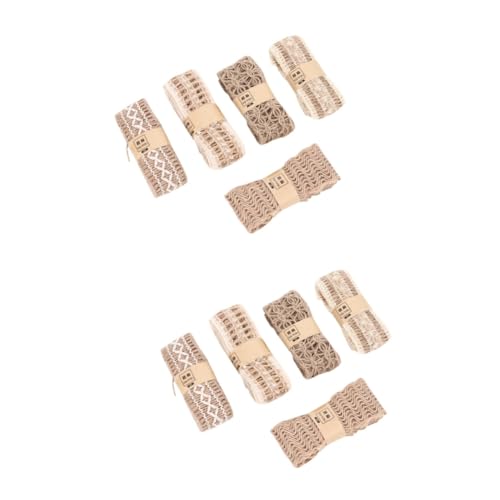 NUOBESTY 2 Sätze Sackleinen-spitze Seidenband Ribbon Geschenkkörbe Geschenkekorb Handgemachte Diy Dekoration Spitzenband Bänder Für Handwerk Dekoratives Band Wickelband Hanfseil 5 Stück * 2 von NUOBESTY
