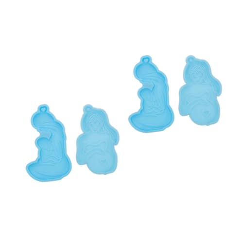 NUOBESTY 2 Sätze Schlüsselanhänger Mutter Erwarten Mütter Fötal Geformt Silikonformen Für Epoxidharz Schlüsselbundformen Für Epoxidharz Silikonformen Zum Basteln Kieselgel 2 Stück * 2 von NUOBESTY