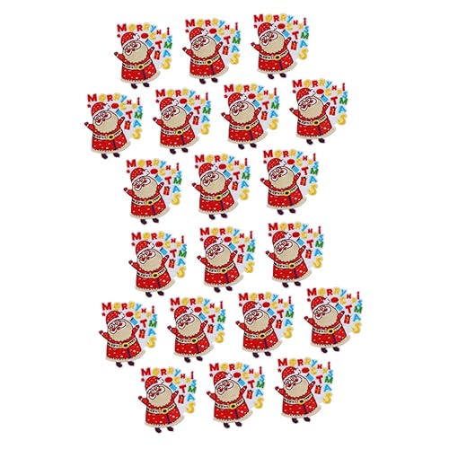 NUOBESTY 2 Sätze Stickereiflecken Weihnachtsmotiv Weihnachtsbasteln Weihnachtsgeschneke Santa Weihnachts-reparaturflicken Weihnachts-tags Diy Patch Lochreparaturaufkleber Stoff 10 Stück * 2 von NUOBESTY