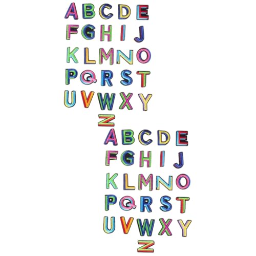 NUOBESTY 2 Sätze Stoffaufnäher Mit Buchstabenstickerei Cool Löslich Tasche Aufnäher Für Kleidungsbuchstaben Funkeln Applikationsbuchstaben Nähen Patch Aufkleber Colorful Vlies 26 Stück * 2 von NUOBESTY