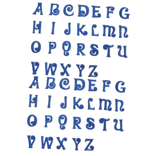 NUOBESTY 2 Sätze Stoffaufnäher Mit Buchstabenstickerei Kleiderflicken Für Löcher Die Patches Für Jacken Flicken Für Schuhe Chenille-buchstaben-patches Flicken Nähen Rad Blue 26 Stück * 2 von NUOBESTY