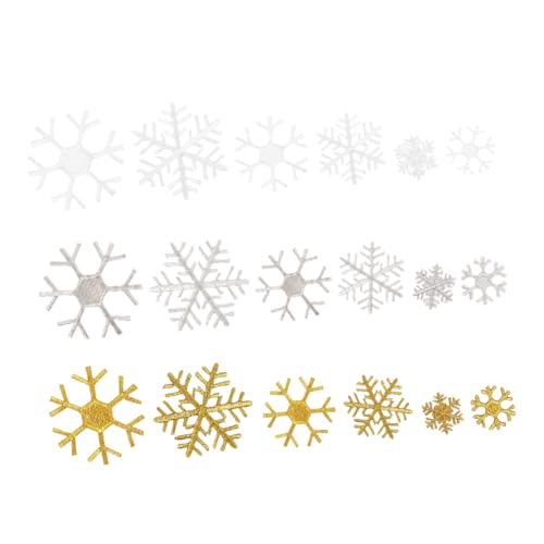 NUOBESTY 2 Sätze Teiliges Schneeflocken Applikationsset Bunte Stoff Patches Für Weihnachten Diy Bastelprojekte Langlebig Und Vielseitig Für Kleidung Taschen Und Dekoration 18 Stücke * 2 von NUOBESTY