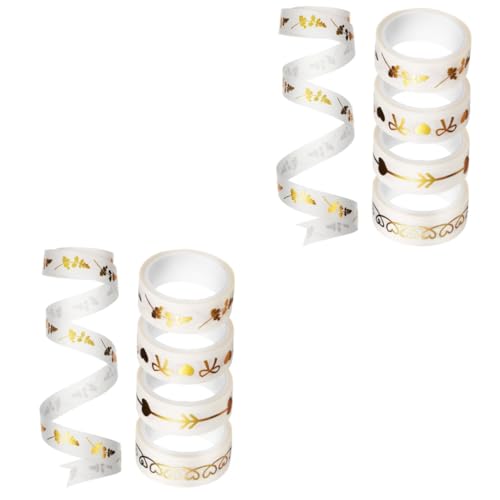 NUOBESTY 2 Sätze Washi Tape Mit Bronzing Dekoratives Klebeband Für Scrapbooking Journaling Und Diy Handwerk Stark Haftend Und Wiederverwendbar Zufällige Muster 5 Rollen * 2 von NUOBESTY