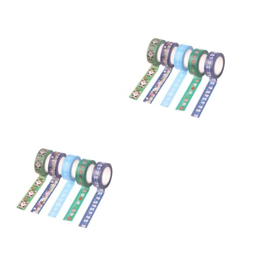 NUOBESTY 2 Sätze Weihnachts-washi-tape Papier Weihnachten Dekorationen Weihnachts Washi Tape Weihnachtsdeko Christmas Décor Diy Washi Tapes Klebeband Für Dekozwecke 5 Rollen * 2 von NUOBESTY