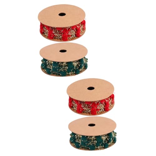 NUOBESTY 2 Sätze Weihnachtsbommelband Dekorativ Band Zum Basteln Weihnachtsdekorationen Poms Schleife Weihnachtsbaumdekoration Wickelband Bänder Für Handwerk Rot Polyester 2 Rollen * 2 NUOBESTY 2 Sätze Weihnachtsbommelband Dekorativ Band Zum Basteln Weihnachtsdekorationen Poms Schleife Weihnachtsbaumdekoration Wickelband Bänder Für Handwerk Rot Polyester 2 Rollen * 2 von NUOBESTY