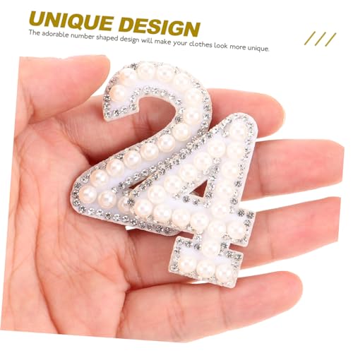 NUOBESTY 2 Sätze Weiße Zahlen Aufnäher zum Aufbügeln Teiliges mit Perlen und Strass Leichte Applikationen zum Dekorieren und Reparieren von Kleidung für DIY und Empfindliche Stoffe NUOBESTY 2 Sätze Weiße Zahlen Aufnäher zum Aufbügeln Teiliges mit Perlen und Strass Leichte Applikationen zum Dekorieren und Reparieren von Kleidung für DIY und Empfindliche Stoffe von NUOBESTY