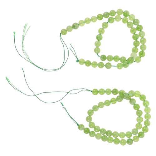 NUOBESTY 2 Saiten Grüne Kristall-agate Perlen Rund Natürliche Edelstein Schmuckperlen für DIY Basteln Armbänder Halsketten Kreative Schmuckherstellung von NUOBESTY