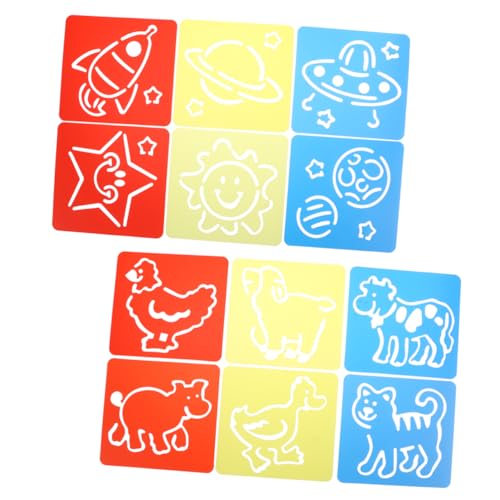 NUOBESTY 2 Satz PP Schablonen für Wiederverwendbare Malvorlagen mit Geometrischen und Tiermotiven für Diy Kunstprojekte und Kreative Lernspiele für Vorschulkinder von NUOBESTY