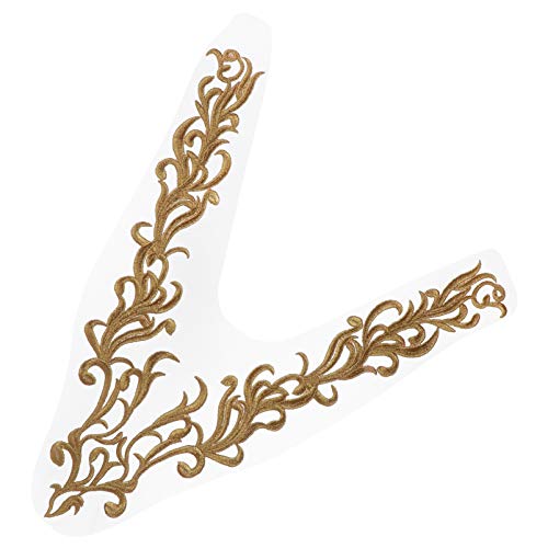 NUOBESTY 2 Stck. Dekoratives Zubehör personalisierter warnweste personalisiert sewing handmade trousse flicken Nähen Quilten Stickerei genähtes DIY-Accessoire floraler Aufnäher Kabel Golden von NUOBESTY