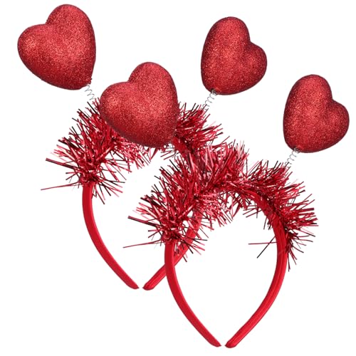 NUOBESTY 2 Stk Herzförmiges Stirnband herzförmige Kopfbedeckung Stirnband mit Herzen Bands party haarreifen rotes stirnband Haarband Herz Stirnband Amor Kopfbedeckungen aus Herzhaar Plastik NUOBESTY 2 Stk Herzförmiges Stirnband herzförmige Kopfbedeckung Stirnband mit Herzen Bands party haarreifen rotes stirnband Haarband Herz Stirnband Amor Kopfbedeckungen aus Herzhaar Plastik von NUOBESTY
