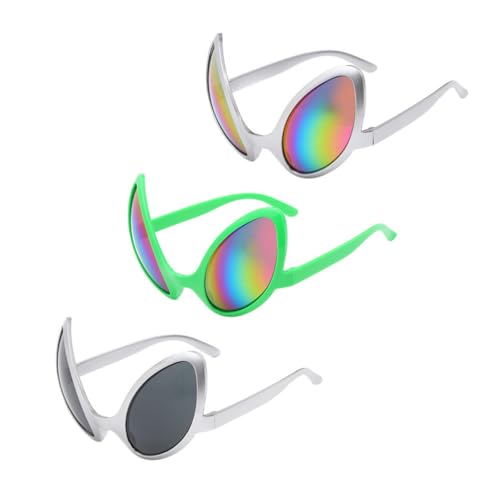 NUOBESTY 2 Stück Alien-Regenbogenlinsen-Sonnenbrille Neuartige Alien-Brille Alien-Kostüm-Zubehör Brille Lustige Alien-Kostüm-Maske Neuartige Brille Für von NUOBESTY