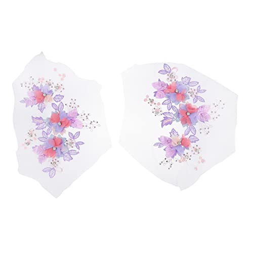 NUOBESTY 2 Stück Blumen Stickerei Aufnäher Kreative Applikationen für Diy Kleidung Taschen und Handwerk Hochwertige Farbenfrohe und Langlebige Patches für Designs von NUOBESTY