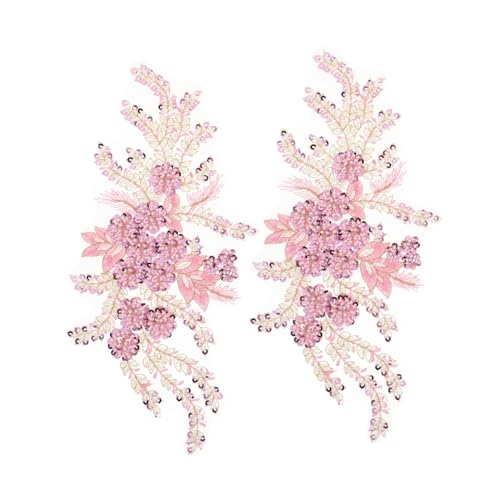 NUOBESTY 2 Stück Blumen-stickerei-applikation: Pailletten-spitze, Basteln, Aufnäher Für Hochzeitskleid, Diy-nähen Für Brautpartys, Rosa NUOBESTY 2 Stück Blumen-stickerei-applikation: Pailletten-spitze, Basteln, Aufnäher Für Hochzeitskleid, Diy-nähen Für Brautpartys, Rosa von NUOBESTY