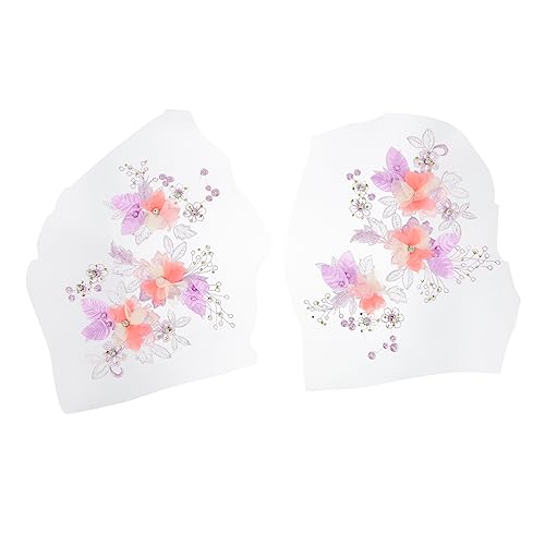 NUOBESTY 2 Stück Blumenstickerei Applikationen für Hochzeitskleider Diy Nähzubehör mit Leuchtenden Farben und Langlebiger Verarbeitung für Bekleidungsreparatur und Dekoration von NUOBESTY