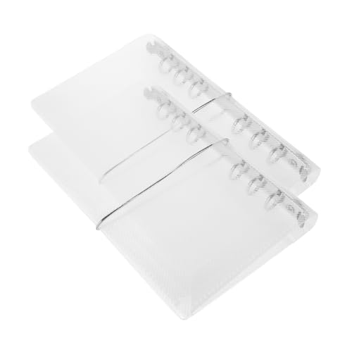 NUOBESTY 2 Stück Bücherregal Hülle Notizbuch Durchsichtig Planer Ordner 6 Ring Ordner Hülle Für Lose Blätter A6 Memo A6 6 Loch Journal Schutzhülle Pp von NUOBESTY