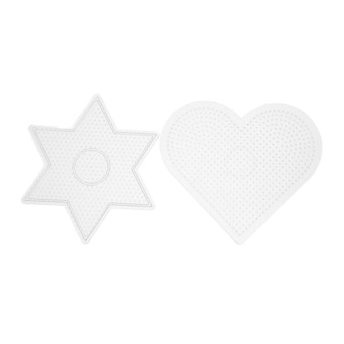 NUOBESTY 2 Stück Bügelperlen Vorlagen Transparente Steckplatten für Diy Bastelprojekte Kreative Formen und Interlock Design Steckperlen Schablonen für Bastelfreunde von NUOBESTY