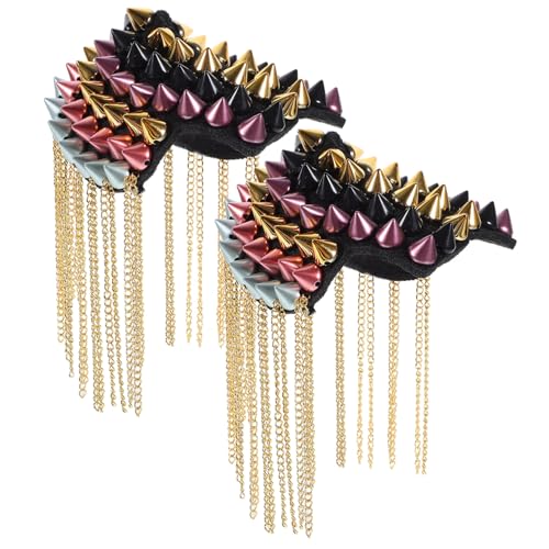 NUOBESTY 2 Stück Bunte Quasten Ketten Schulterklappen mit Nieten Vintage Punk Epauletten Schulter Schmuck für Kostüm Uniform Hochzeit Bühne Modische Dekorative Abzeichen NUOBESTY 2 Stück Bunte Quasten Ketten Schulterklappen mit Nieten Vintage Punk Epauletten Schulter Schmuck für Kostüm Uniform Hochzeit Bühne Modische Dekorative Abzeichen von NUOBESTY