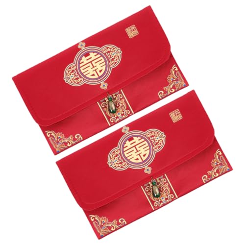 NUOBESTY 2 Stück Chinesische Hochzeitsrote Umschläge Traditionelle Hong Bao Geldumschläge für Hochzeiten Einladungen und Robuste und Elegante Gestaltung für Ihre Feierlichkeiten von NUOBESTY