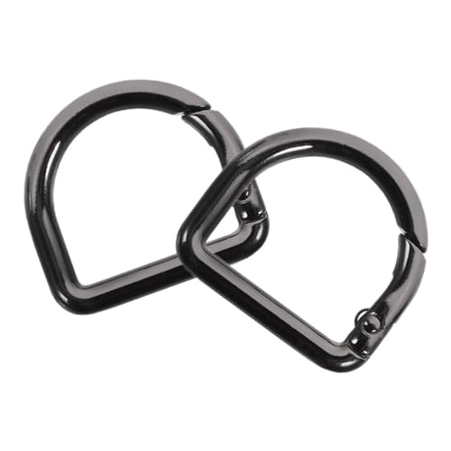 NUOBESTY 2 Stück D Förmige Feder Schnappverschluss Karabinerhaken Metall Robuster Federring Clip für Taschen Schlüsselanhänger DIY Schmuck Langlebiger Verschluss für Gürtel und Riemen von NUOBESTY