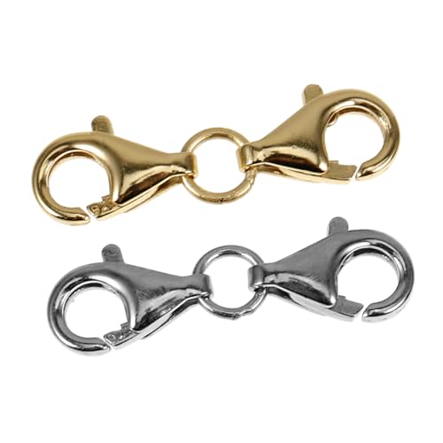NUOBESTY 2 Stück Doppelte Hummer Verschlüsse für Diy Schmuckherstellung Langlebige Karabiner für Halskette und Armband Geeignet für Verschiedene Anhänger und Bastelprojekte Beschichtet NUOBESTY 2 Stück Doppelte Hummer Verschlüsse für Diy Schmuckherstellung Langlebige Karabiner für Halskette und Armband Geeignet für Verschiedene Anhänger und Bastelprojekte Beschichtet von NUOBESTY