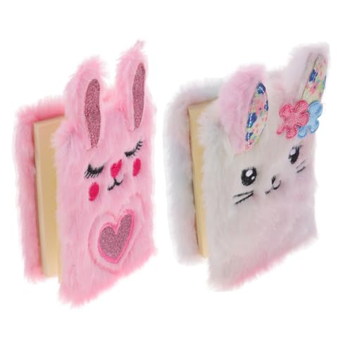 NUOBESTY 2 Stück Flauschiges Notizbuch Mit Cartoon-einband Für Mädchen Tagebuch Für Den Täglichen Gebrauch Für Schüler Und Lehrer von NUOBESTY