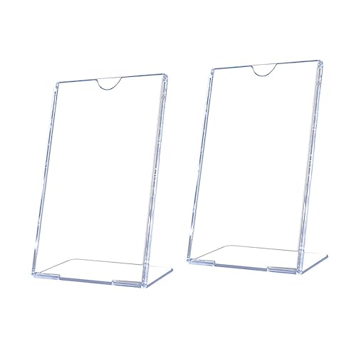 NUOBESTY 2 Stück Förmiger Acryl Preisschild Halter Transparenter Tischständer für Werbeanzeigen für Einzelhandel und Ausstellungen von NUOBESTY